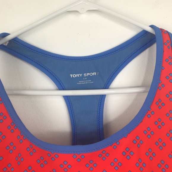 Tory Burch Sport Orange and Light Blue Sports Bral - Picture 5 of 12